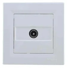 Розетка TV проходная белая Asfora, EPH3200321