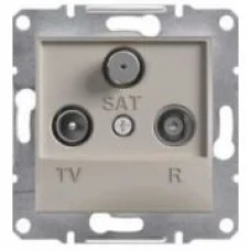 Розетка TV-R-SAT проходная без рамки бронза Asfora, EPH3500269