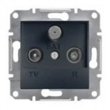 Розетка TV-R-SAT проходная 8dB без рамки антрацит Asfora, EPH3500371