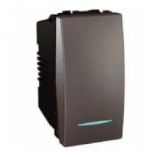 Вимикач 1-клавішний з підсвіткою графіт Schneider Electric, MGU3.161.12N