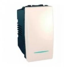 Вимикач 1-клавішний з підсвіткою слонова кістка Schneider Electric, MGU3.161.25N