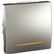 Вимикач 1-клавішний з індикацією (СХ.1), алюміній Schneider Electric, MGU3.201.30S