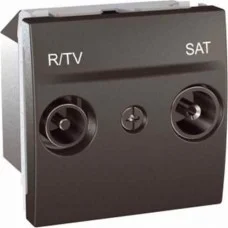 R-TV/SAT розетка кінцева, графіт Schneider Electric, MGU3.455.12