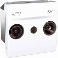 R-TV/SAT розетка прохідна, біла Schneider Electric, MGU3.456.18