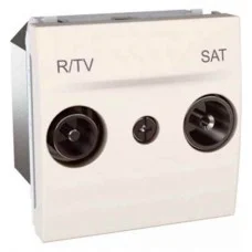 R-TV/SAT розетка прохідна, слонова кістка Schneider Electric, MGU3.456.25