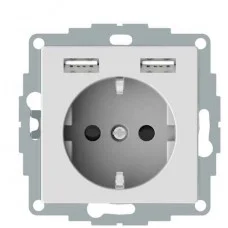 USB розетка Schuko Schneider Electric Merten System M MTN2366-0325 2 USB (активно белый)