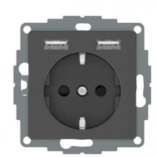 USB розетка Schuko Schneider Electric Merten System M MTN2366-0414 2 USB (антрацит)