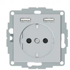 USB розетка Schuko Schneider Electric Merten System M MTN2366-0460 2 USB (алюминий)
