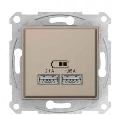 USB розетка Schneider Electric Sedna SDN2710268 (титан)