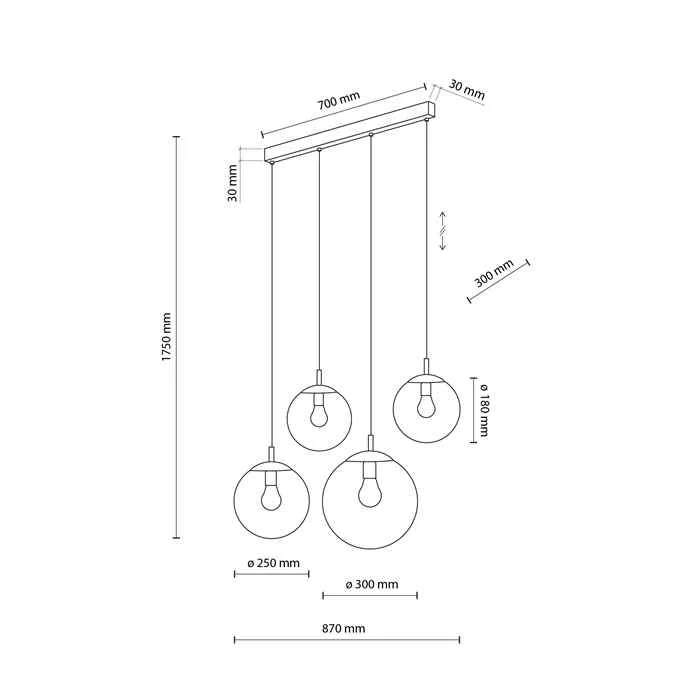 Подвесной светильник, люстра TK Lighting 5381 Esme E27 4x15W IP20 дымчатый Подвесной светильник, люстра TK Lighting 5381 Esme E27 4x15W IP20 дымчатый