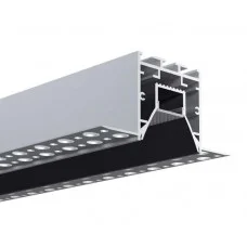 LED профиль врезной KLOODI KLP165 под шпаклевку, вставка чорная "антиблик" 2м