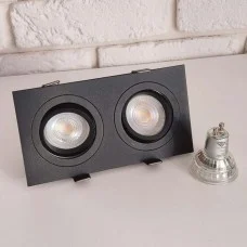 Точковий світильник Azzardo AZ2437 Caro 2S GU10 2x50W IP20 чорний Точковий світильник Azzardo AZ2437 Caro 2S GU10 2x50W IP20 чорний