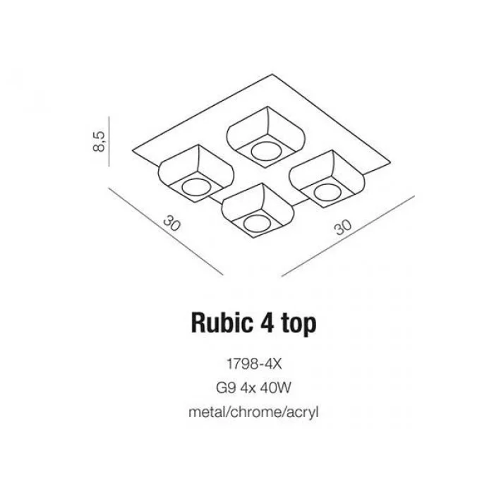 Люстра Azzardo AZ0492 Rubic (1798-4x) Люстра Azzardo AZ0492 Rubic (1798-4x)