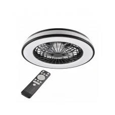 Люстра с вентилятором, потолочный светильник с пультом Goldlux 325808 Kenya LED 1x48W 3000K/4000K/6500K 5300Lm IP20 черная