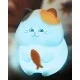 Нічник Котик, настільна лампа з акумулятором Goldlux 327642 Gatto LED 1x1W 3000K+RGB 59Lm IP20 біла