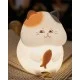 Нічник Котик, настільна лампа з акумулятором Goldlux 327642 Gatto LED 1x1W 3000K+RGB 59Lm IP20 біла