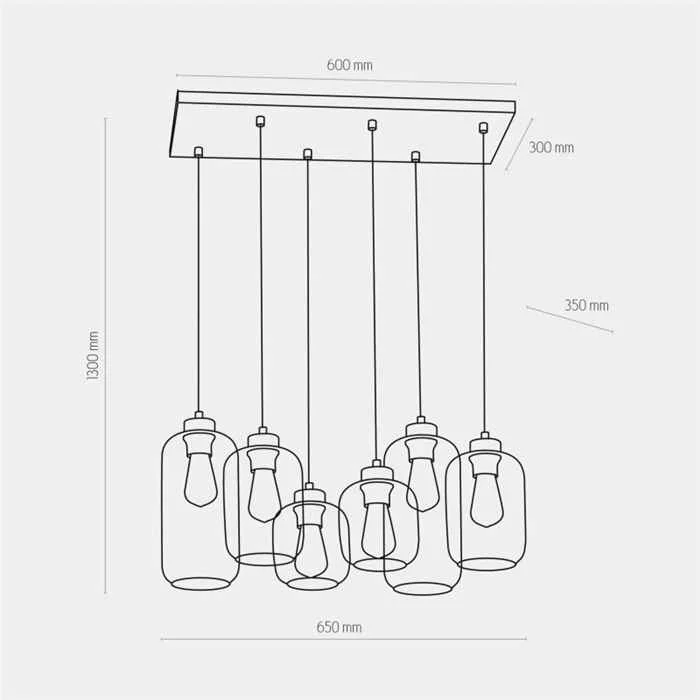 Люстра TK Lighting 1027 Marco E27 6x15W IP20 чорна Люстра TK Lighting 1027 Marco E27 6x15W IP20 чорна