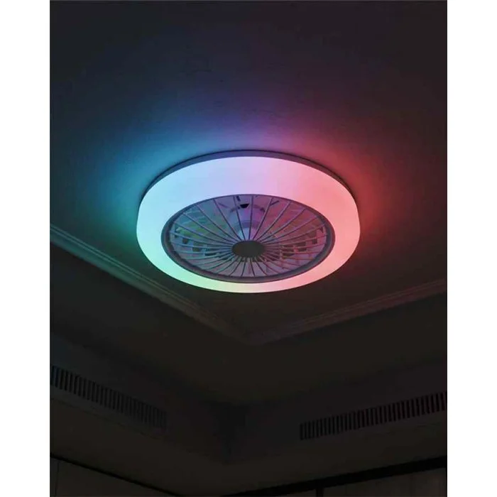 Люстра с вентилятором Goldlux 341310 Zambia LED 1x24W 3000K/4000K/6500K+RGB 3200Lm IP20 белая