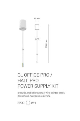 Стельова чаша для введення живлення Nowodvorski 8290 Office Pro LED CL Office Hall Pro Power Supply Kit WH